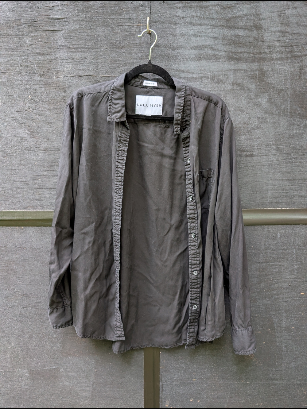 Lola River Women's Button-Down Shirt in Charcoal